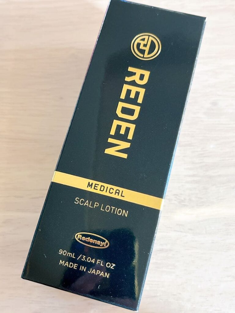 リデン育毛剤 REDENメディカルスカルプローション90mLの黒とゴールドのパッケージ正面